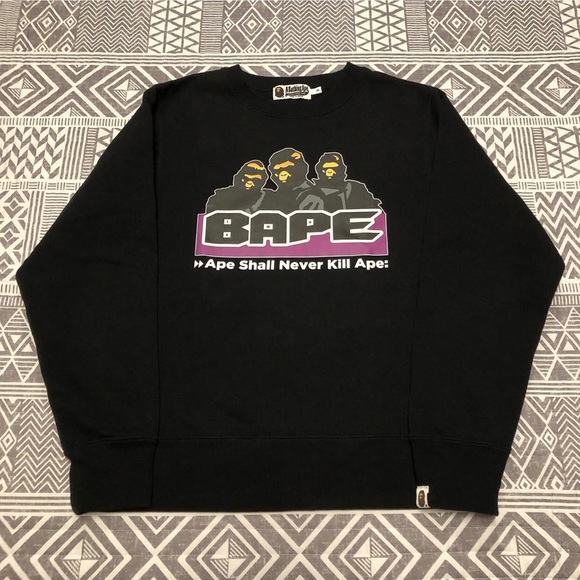 A Bathing Ape Bape ASNKA Crewneck Size Small - Picture 1 of 9